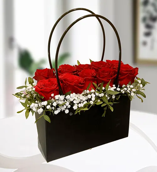 Red rose flower bag