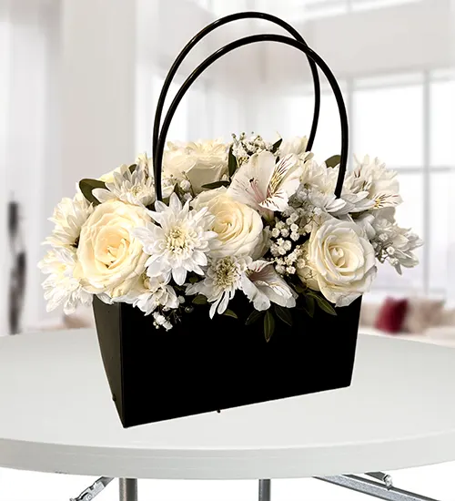 White flower bag