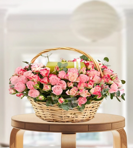 Blush Baby Rose Basket